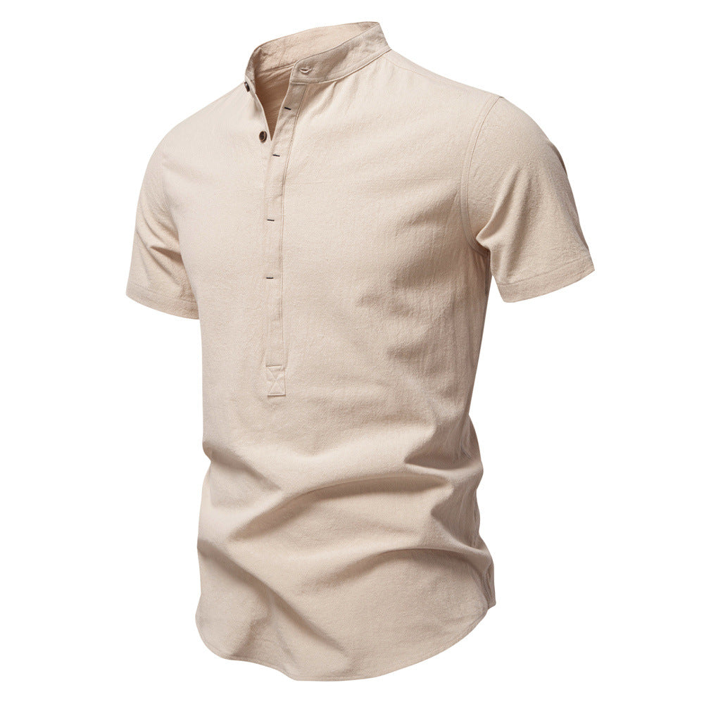 Herren Kurzarm-Shirt Modern Design Knopfleiste