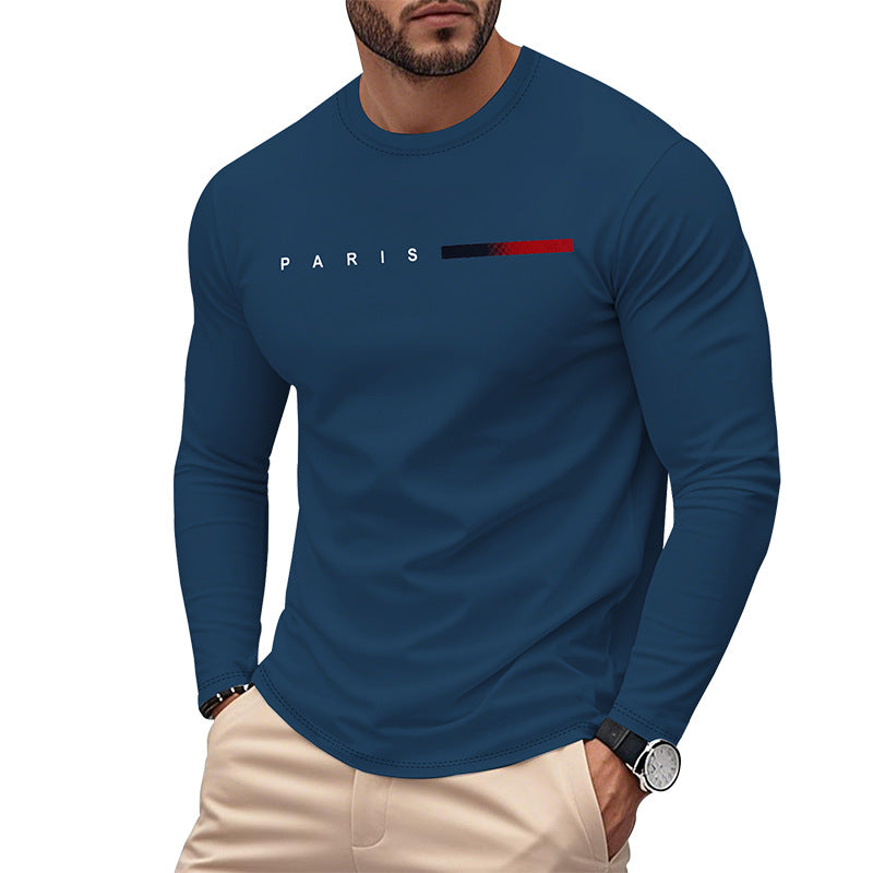 Herren T-Shirt Langarm Modern Paris Design