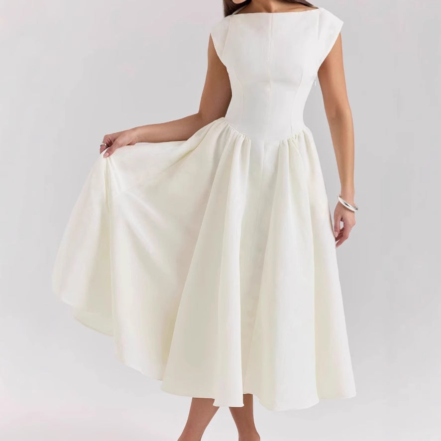 Elegantes Abendkleid Tüllrock Rückenreißverschluss Damen - IdealeKleiden