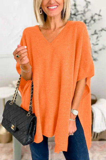 Damen Pullover Weich Oversized Geschnitten