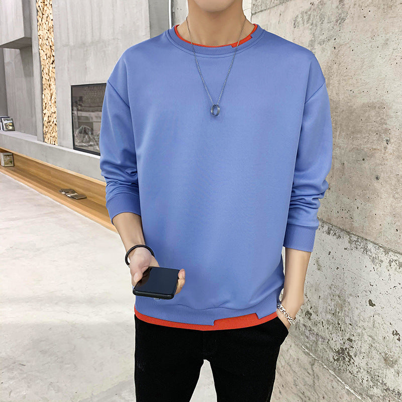 Herren Sweatshirt Lässig Kontrast Saum Trendy