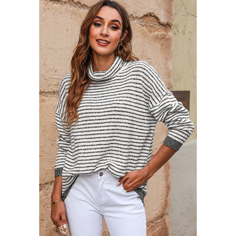 Damen Rollkragenpullover Weich Langarm Wollmix