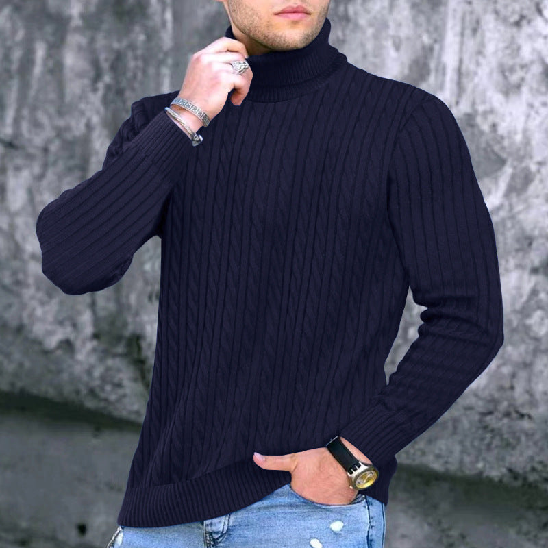 Herren Rollkragenpullover Modern Strukturiert