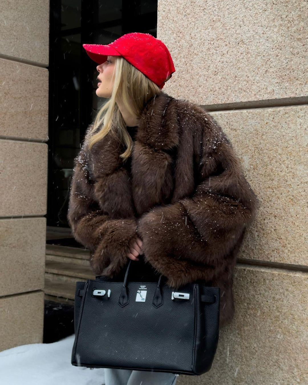 Damen Plüschjacke Weich & Stylisch
