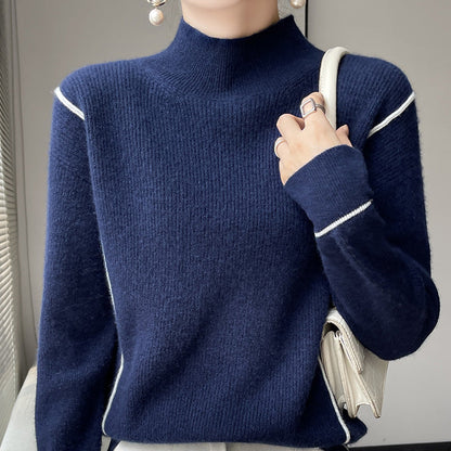 Eleganter Rollkragen Pullover Schlicht Stil