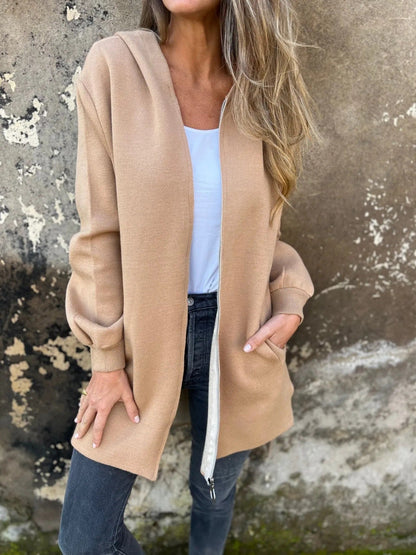 Bequeme Hoodie Relaxed Fit mit Reißverschluss und Taschen