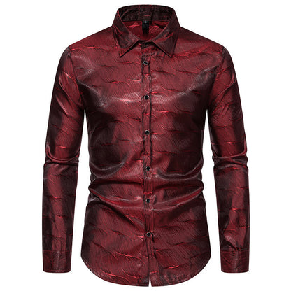 Herren Hemd Elegant Strukturmuster Modernes Design