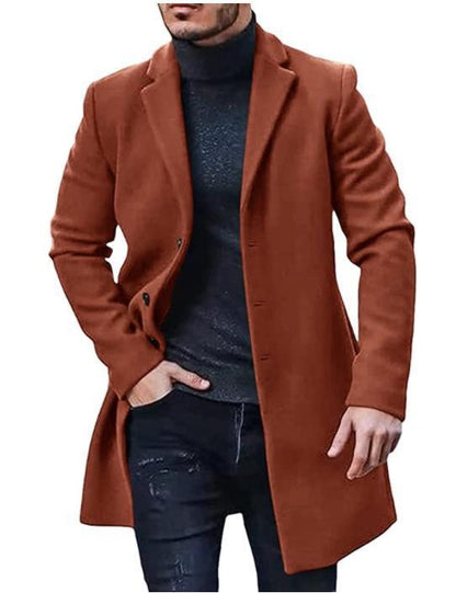 Herren Wollmantel Elegantes Design Klassischer Stil