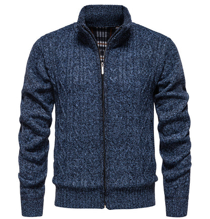 Herren Strickjacke Hochkragen Reißverschluss Sportlich