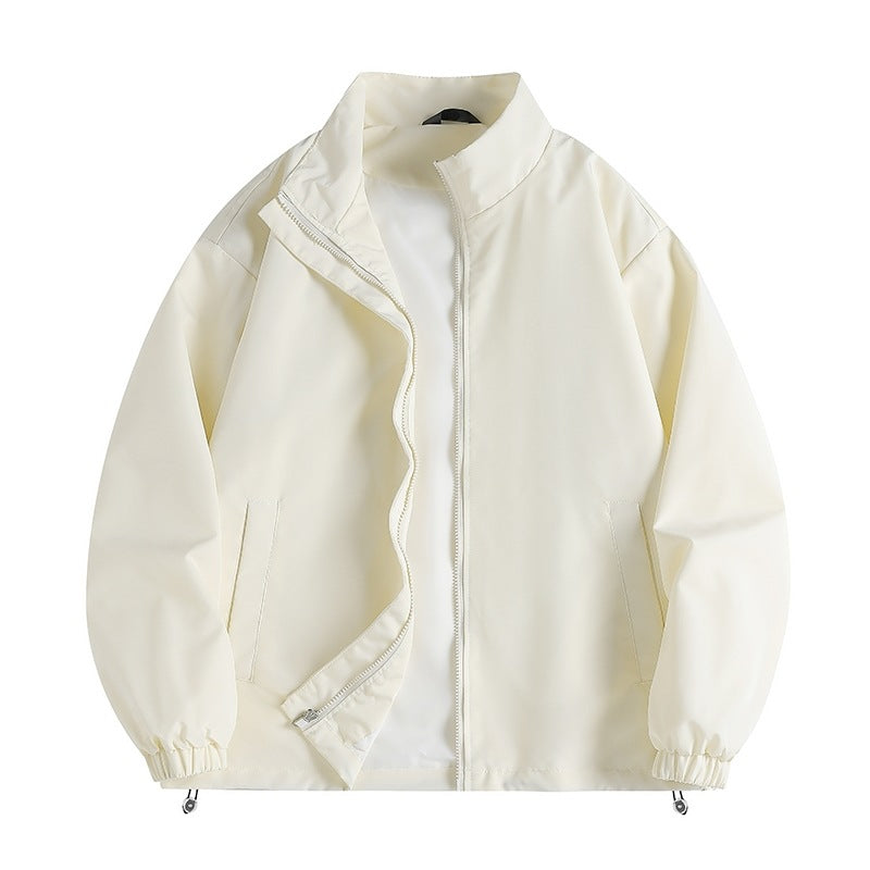 Herren Windbreaker Jacke Sportlich Mit Kragen Und Taschen - IdealeKleiden