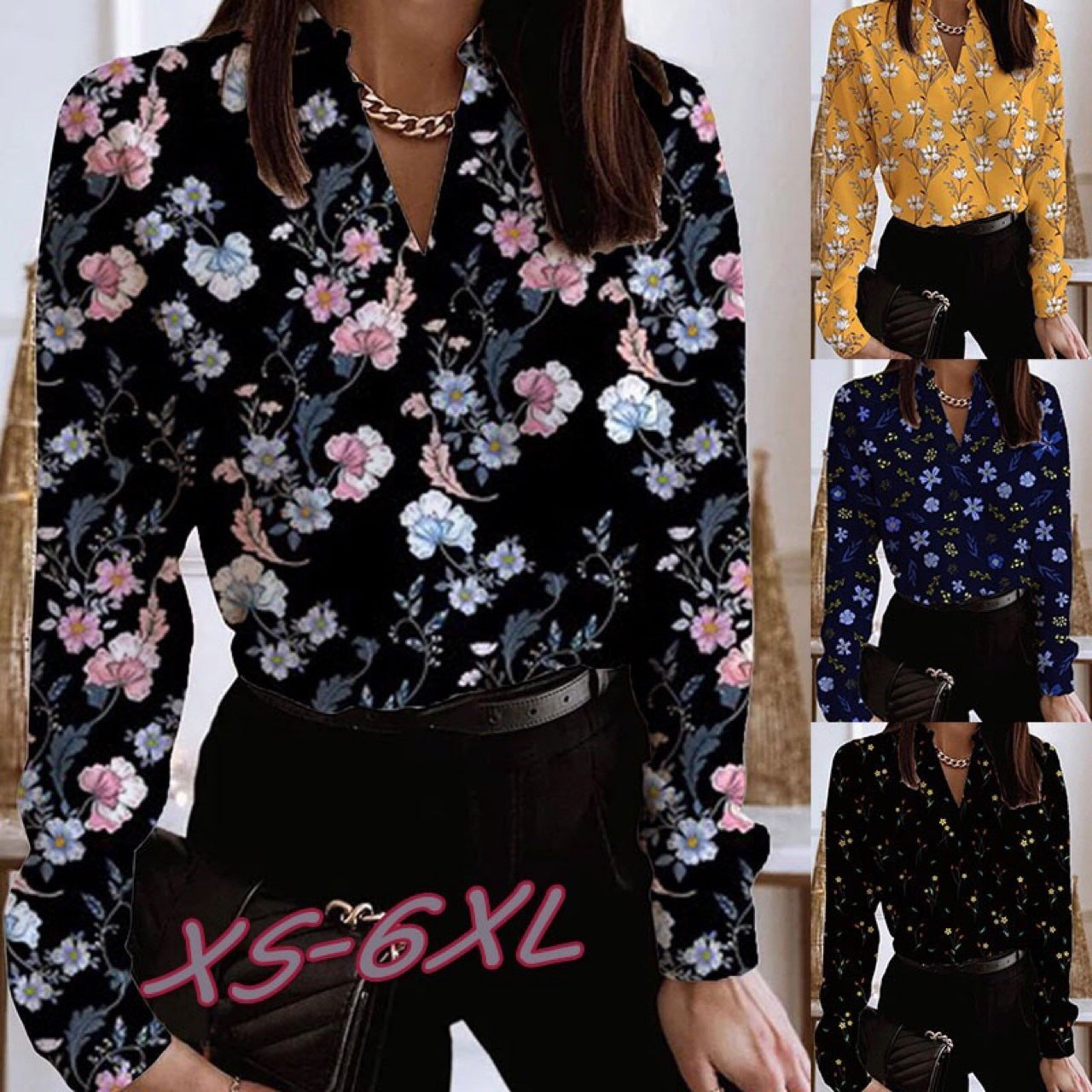Damenbluse Floral Elegant Schmal - IdealeKleiden