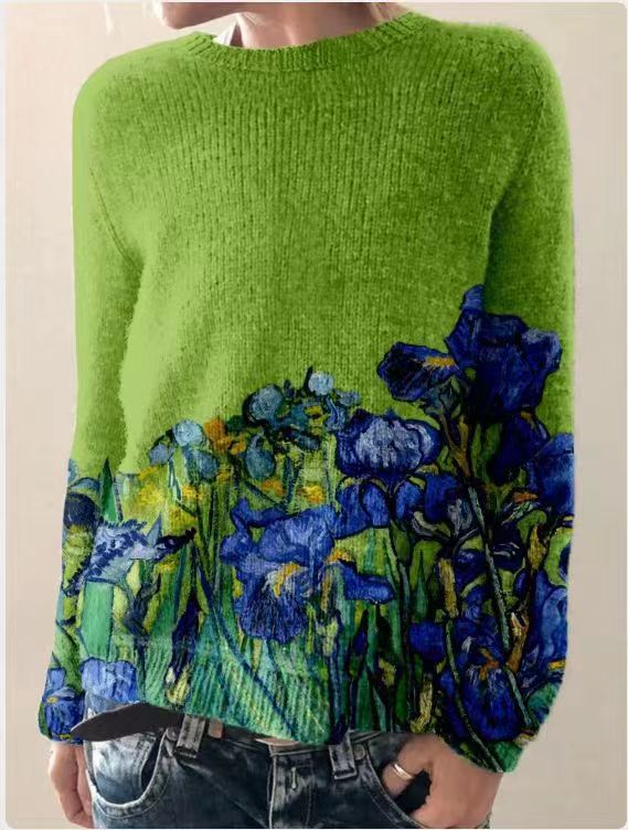 Damen Strickpullover 3D Blumen Design - IdealeKleiden