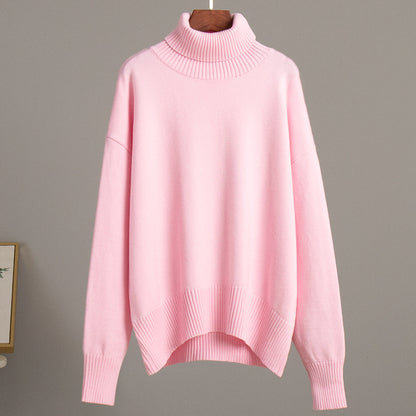 Damen Strickpullover Bequem Warm Rippborte - IdealeKleiden