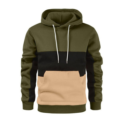 Männer Sportpullover Kapuze Kontrast Farben Trendy