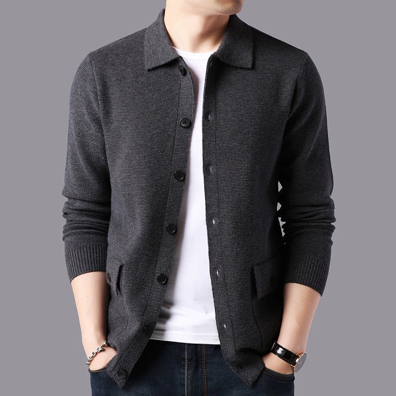 Herren Strickjacke Mit Knöpfen Und Taschen Praktisch