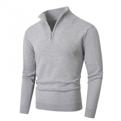 Modischer Herren Strickpullover Reißverschluss Kragen