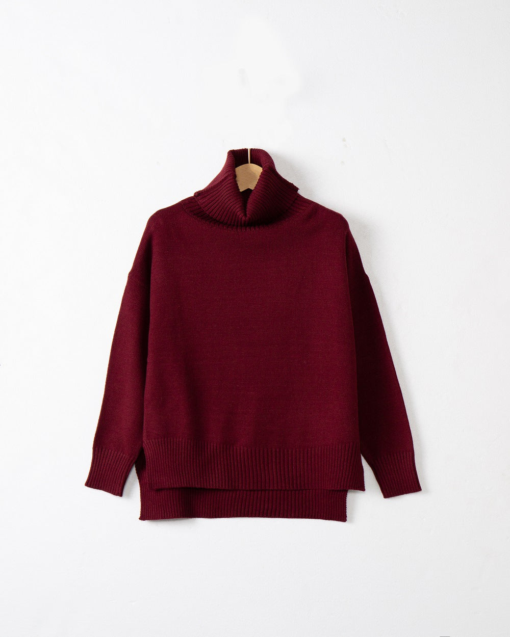 Damen Pullover Bequem Rollkragen Modern