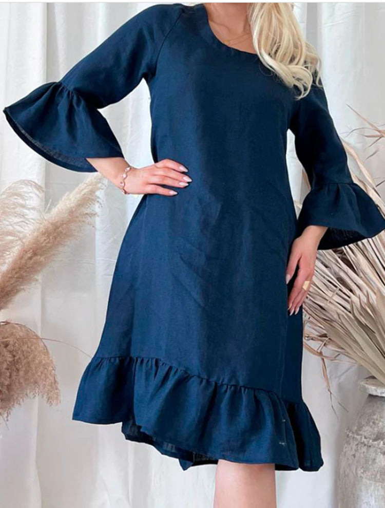 Sommerkleid Leinen Damen Weit Geschnitten