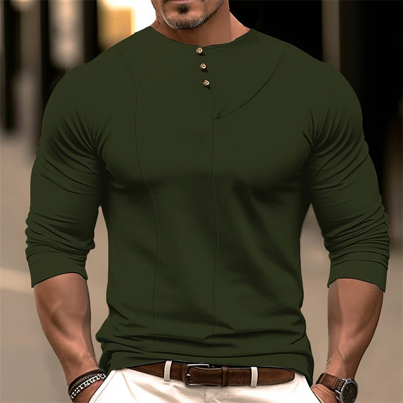 Elegantes Kleid Slim Fit Langärmlig Baumwolle - IdealeKleiden