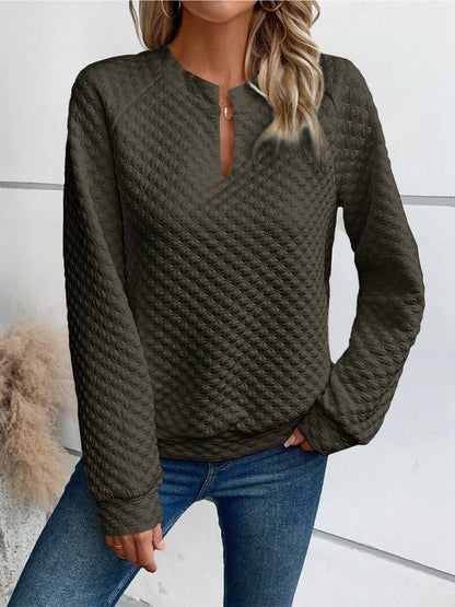Damen Quilted Pullover Winterwarm Elegant