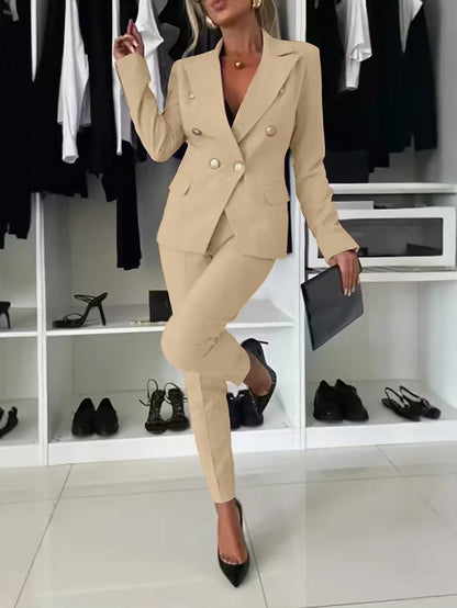 Modischer Blazer Slim Fit Doppelreiher Büroanzug