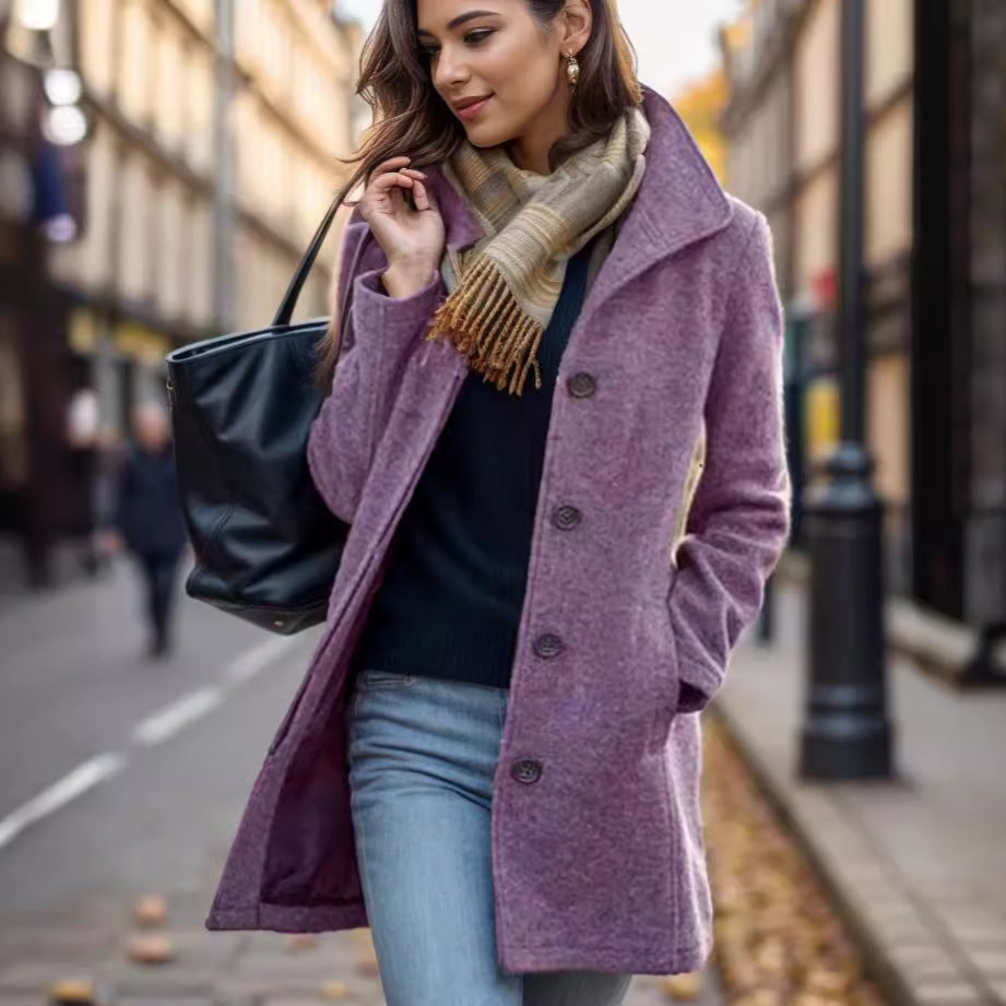 Damen Trendmantel Elegant Oversized - IdealeKleiden