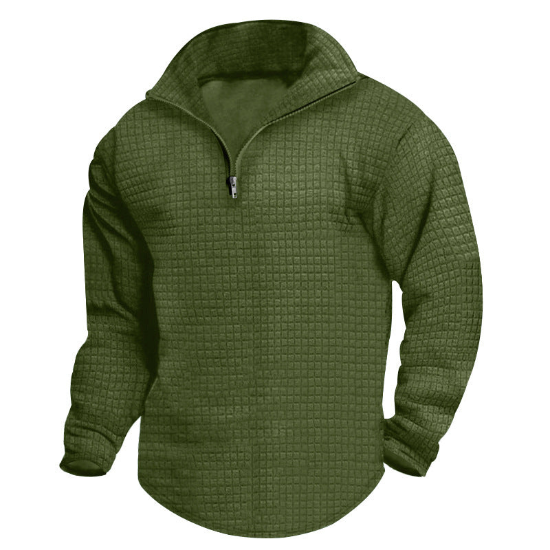 Herren Fleecepullover Modern Strukturiert Reißverschluss
