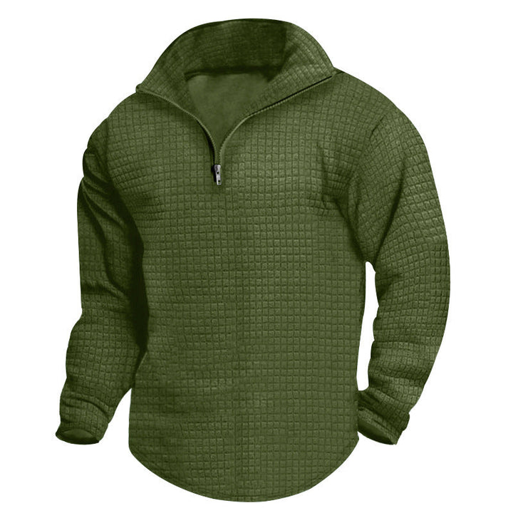 Herren Fleecepullover Modern Strukturiert Reißverschluss