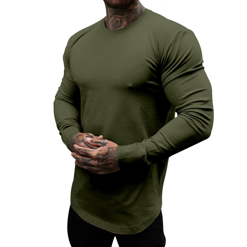 Herren Langarmshirt Weich Baumwolle Rundhals