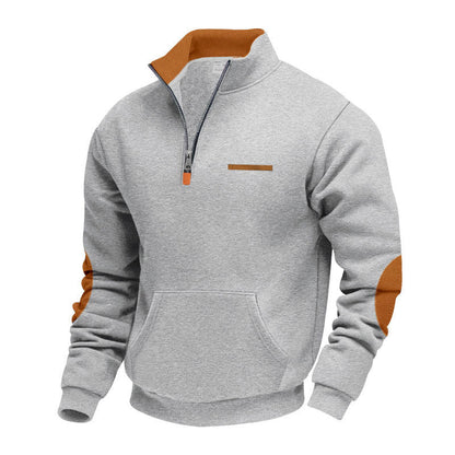 Herren Kapuzenpullover Modern Halbzipper Farbenfroh