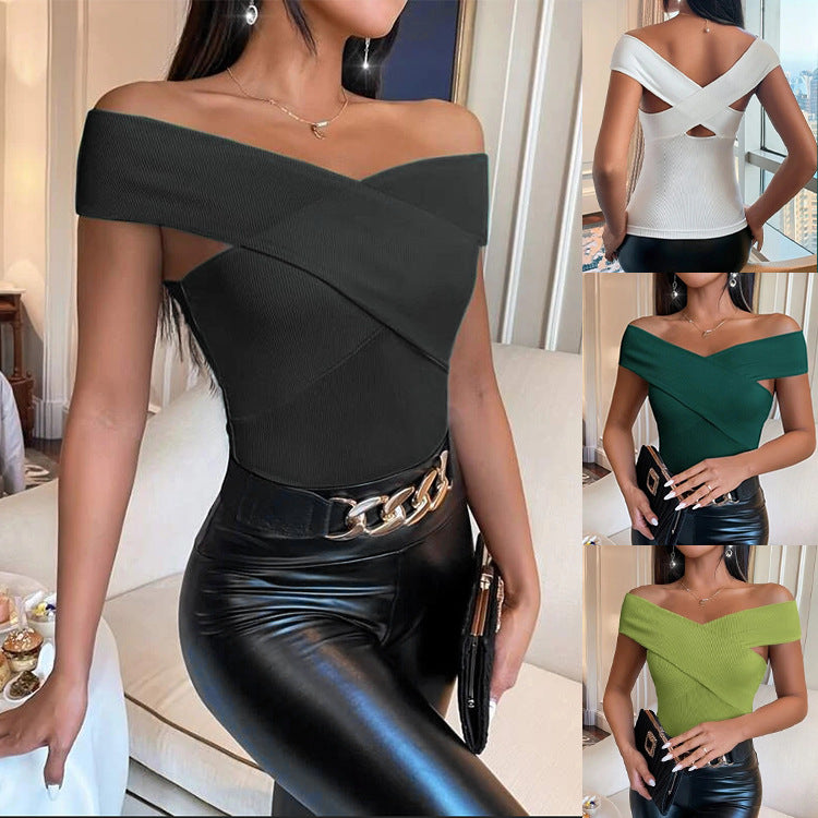 Damen Top Asymmetrisch Strukturiert Modern - IdealeKleiden