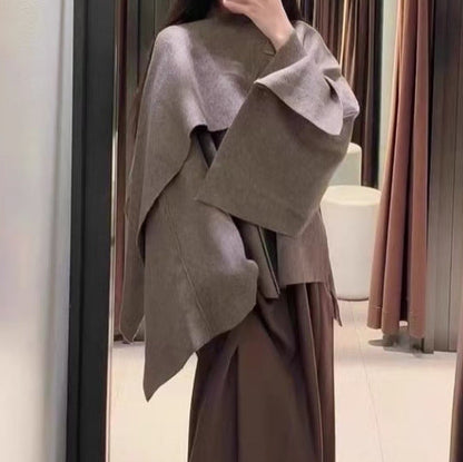 Damen Strickponcho Weich Gemütlich Elegant - IdealeKleiden