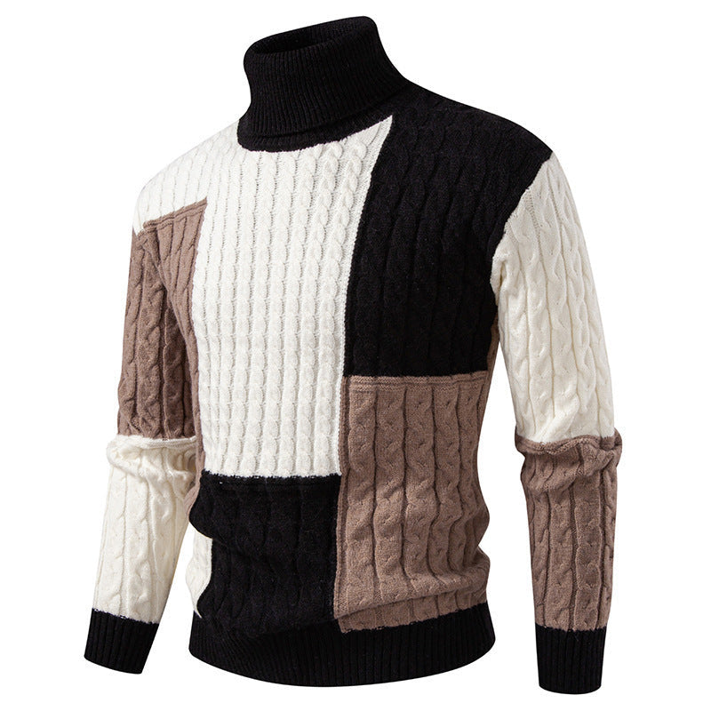 Herren Pullover Rollkragen Modern Strick Design
