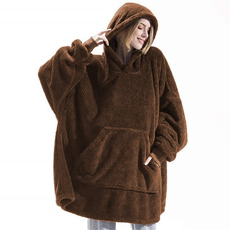 Damen Oversize Hoodie Weich Fleece Kapuze