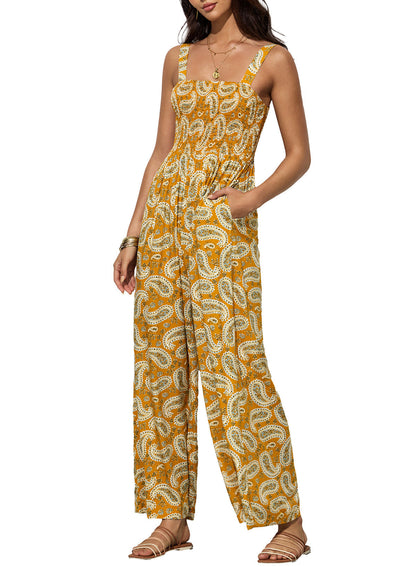 Eleganter Damen-Jumpsuit Blumenmuster Sommer