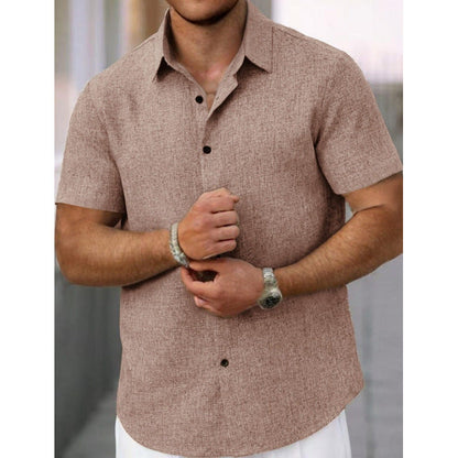 Herren Kurzarmhemd Strukturiert Modern Design