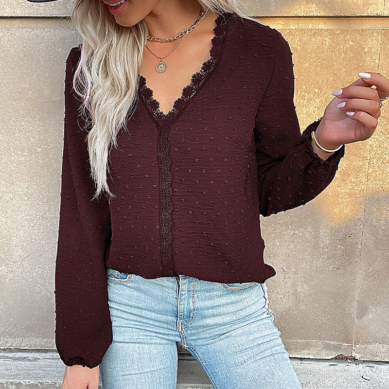 Damenbluse Romantisch Spitze Elegant