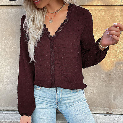 Damenbluse Romantisch Spitze Elegant