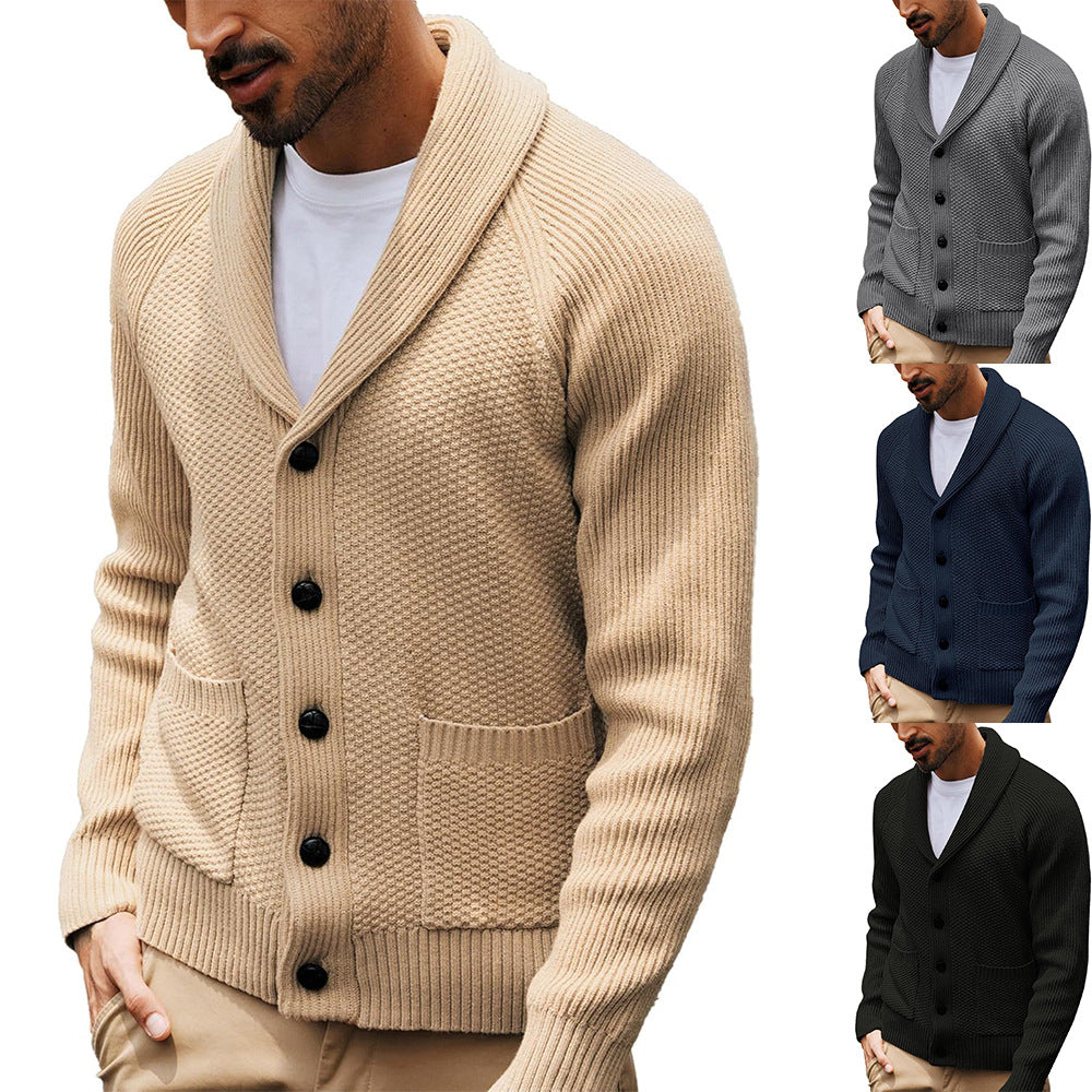 Herren Strickjacke Schalkragen Modern Stylish - IdealeKleiden