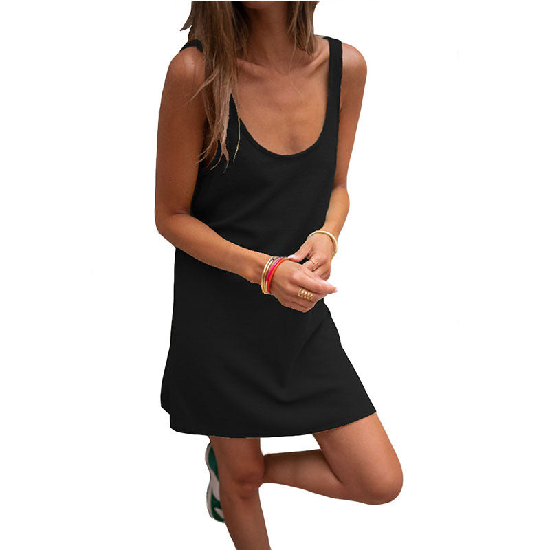 Sommerkleid Damen Elegant V-Ausschnitt Leicht