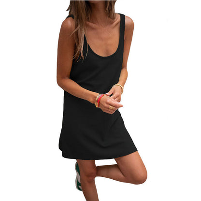 Sommerkleid Damen Elegant V-Ausschnitt Leicht