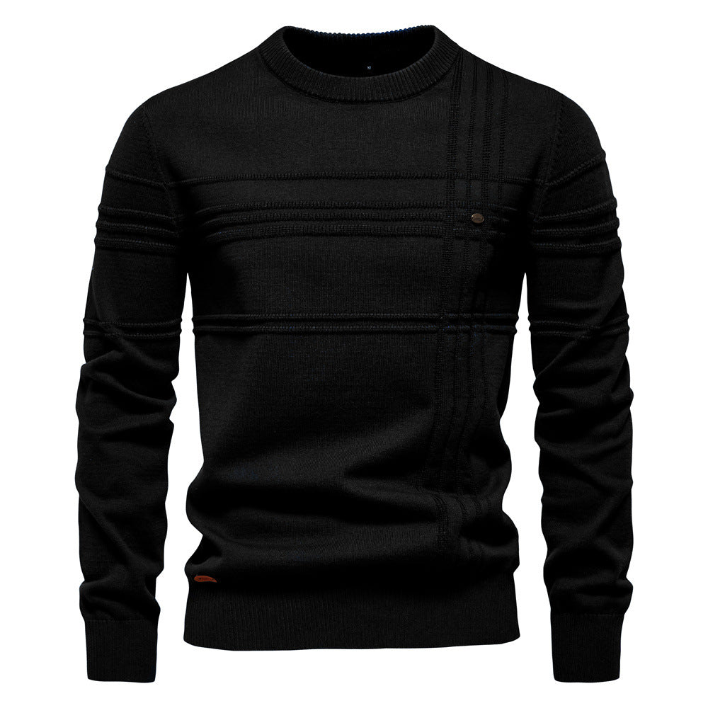 Herren Strickpullover Modern Struktur Design Komfort Passform