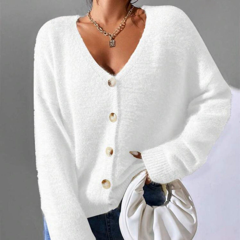 Damen Cardigan Weich Strick Lässig Gold