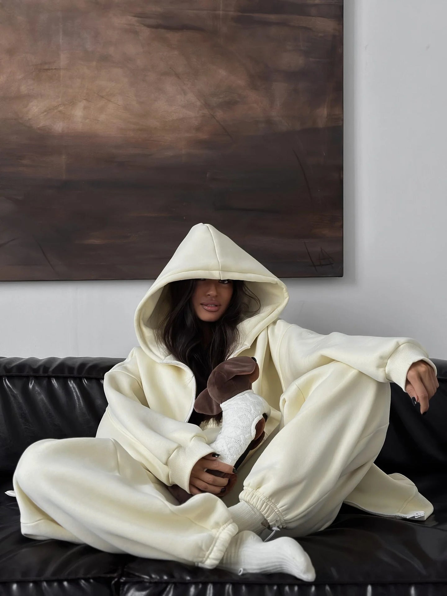 Damen Oversized Hoodie Set Großzügig Bequem