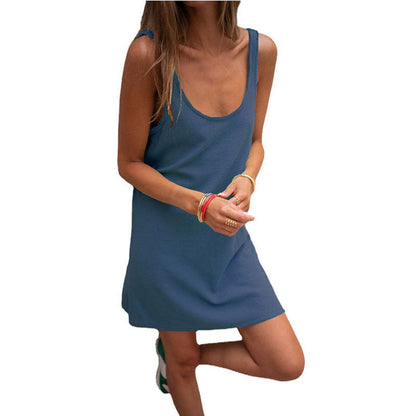 Sommerkleid Damen Elegant V-Ausschnitt Leicht