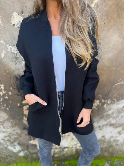 Bequeme Hoodie Relaxed Fit mit Reißverschluss und Taschen