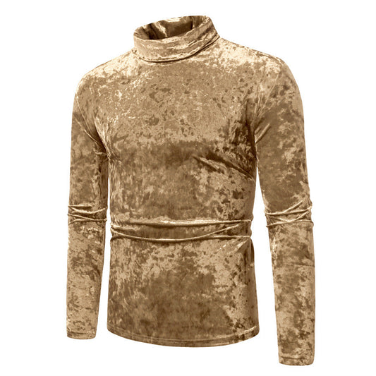 Herren Rollkragenpullover Samt Elegant Modern - IdealeKleiden