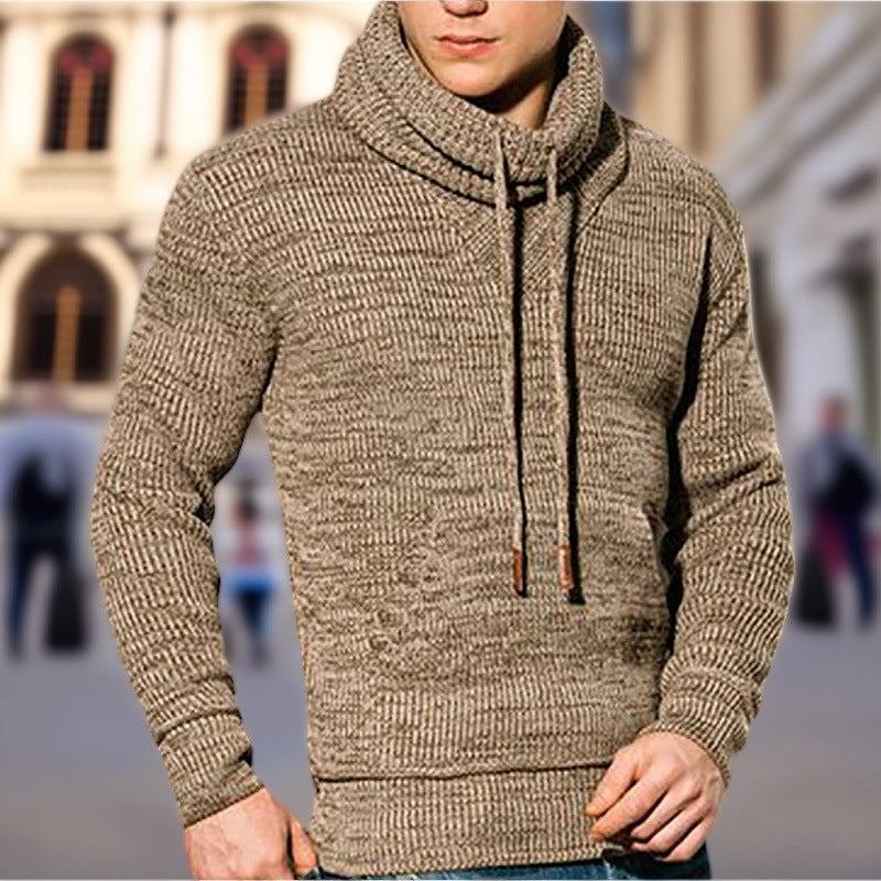 Herren Pullover Hochkragen Taschen Sweater - IdealeKleiden
