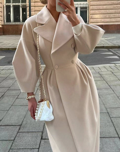 Elegante Damenjacke Lang Leder Optik - IdealeKleiden