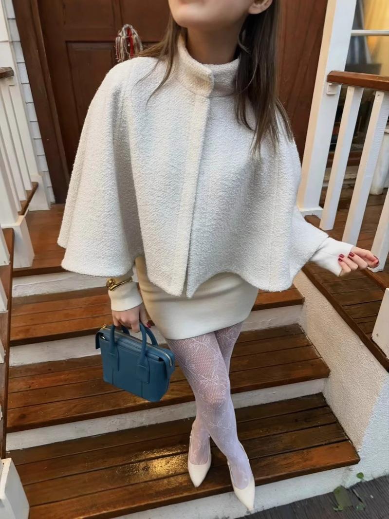 Damen Umhangjacke Elegant Strukturiert - IdealeKleiden
